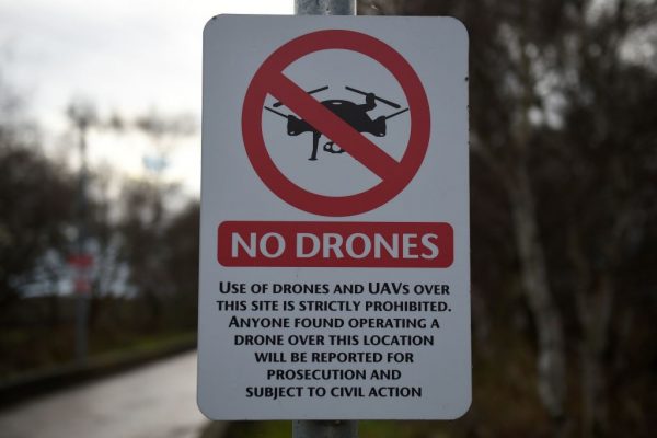 no drones sign in England