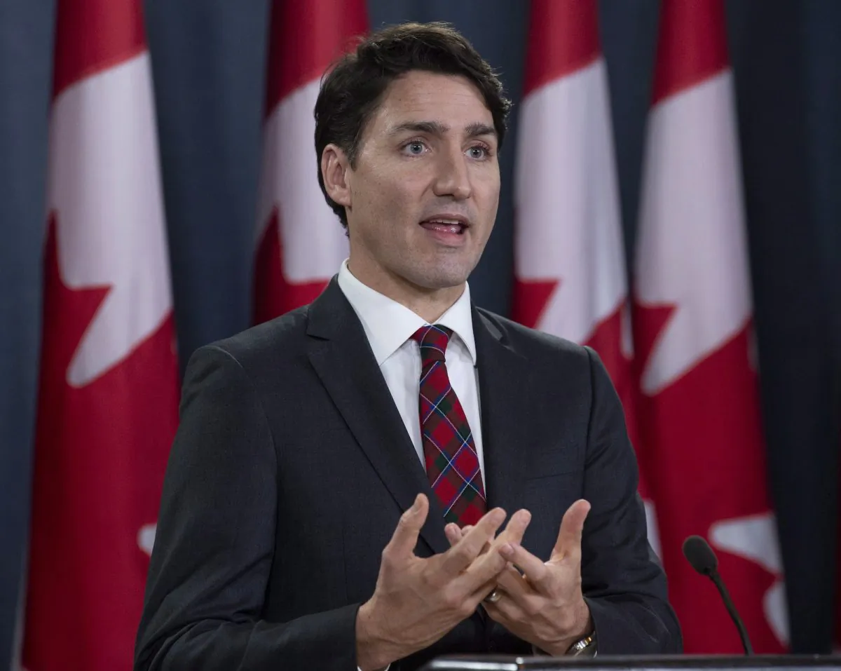Canadian Prime Minister Justin Trudeau participates in an end of session news conference in Ottawa on Dec. 19, 2018. (The Canadian Press/Adrian Wyld)