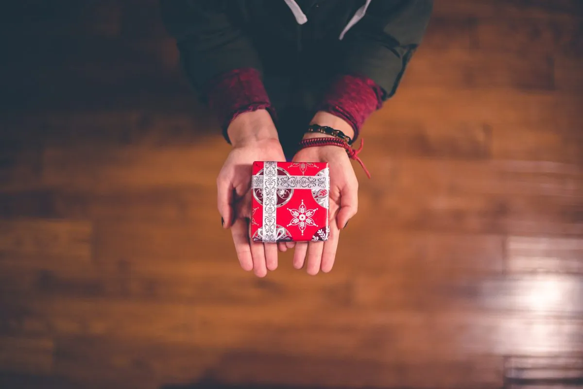 Person giving a gift. (Stocksnap/Pixabay)
