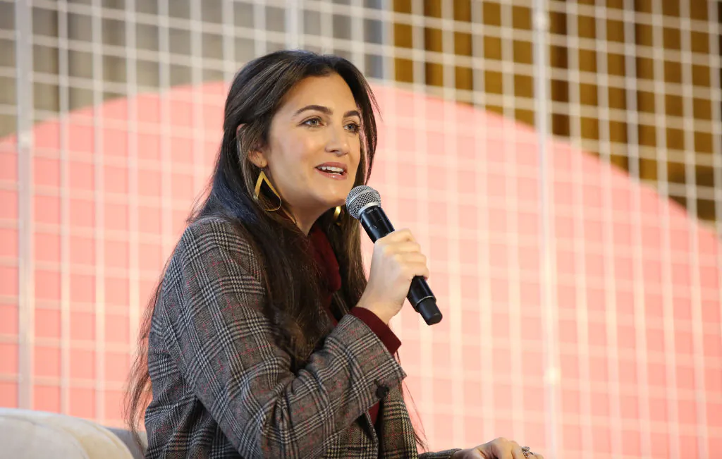 Jennifer Hyman speaks onstage at Girlboss Rally NYC 2018 at Knockdown Center on Nov. 18, 2018 in Maspeth, NY.  (JP Yim/Getty Images  for Girlboss Rally NYC 2018)