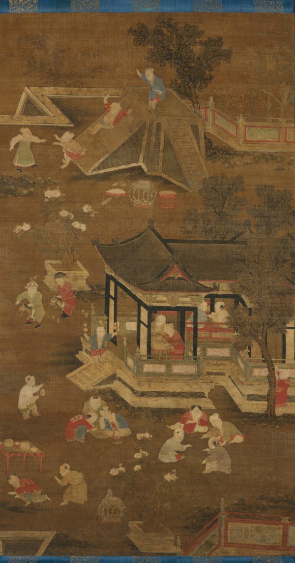 Children playing in the palace garden, late Yuan (1271–1368) to early Ming (1368–1644) Dynasty.