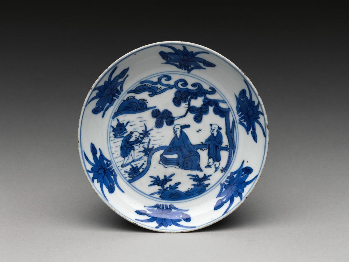 Dish with lotus pond