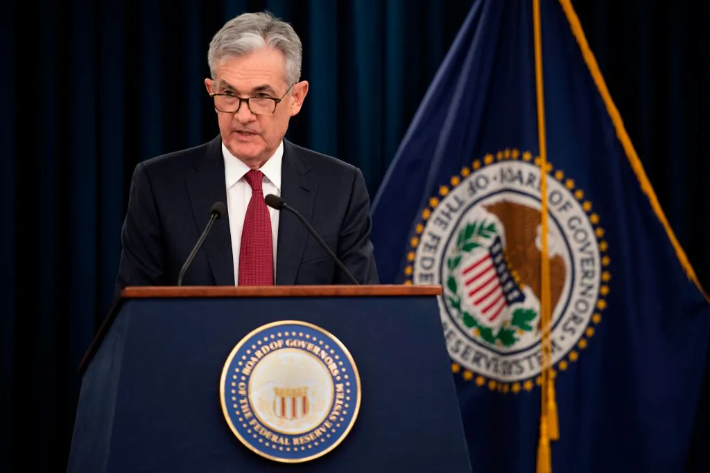 US Federal Reserve Board Chairman Jerome Powell holds a news conference after a Federal Open Market Committee meeting in Washington Dec. 19, 2018. (JIM WATSON/AFP/Getty Images)