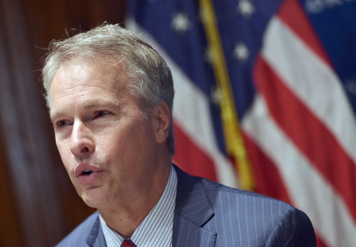 Associated Press (AP) President and CEO Gary Pruitt speaks during a National Press Club luncheon at the National Press Club in Washington, DC on June 19, 2013. (MANDEL NGAN/AFP/Getty Images)