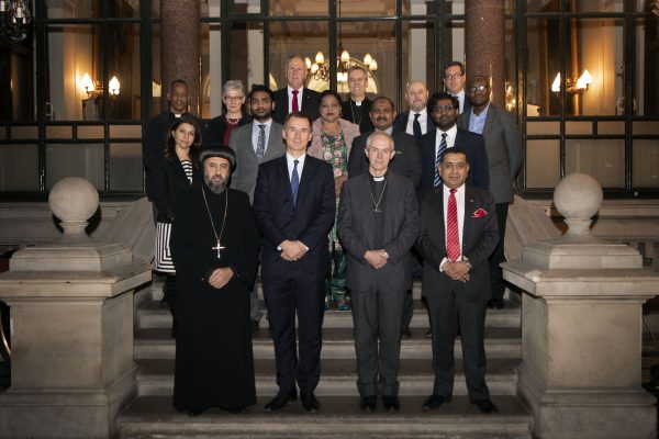 Jeremy Hunt Meets With The Archbishop Of Canterbury And Christian Victims Of Persecution