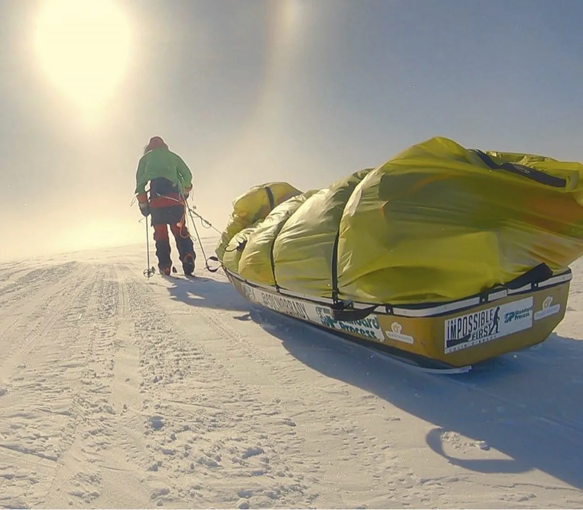 Colin O'Brady, poses for a photo while traveling across Antarctica, on Dec. 26, 2018. (Colin O'Brady via AP)