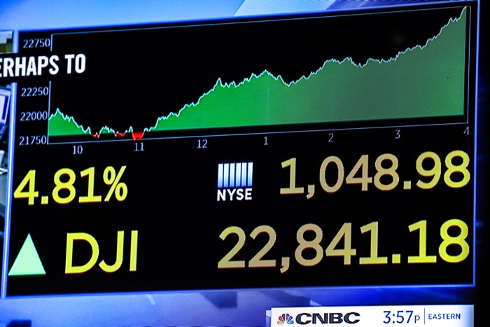 Dow Jones Industrial Average after the close of trading on the floor of the New York Stock Exchange (NYSE)