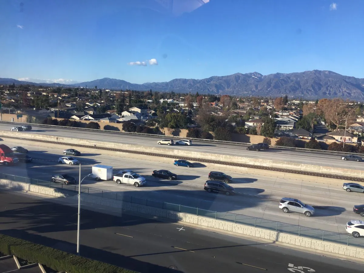 The San Bernardino Freeway, Interstate 10, near Rosemead, Calif., on Dec. 27, 2018. (Zach Li/The Epoch Times)