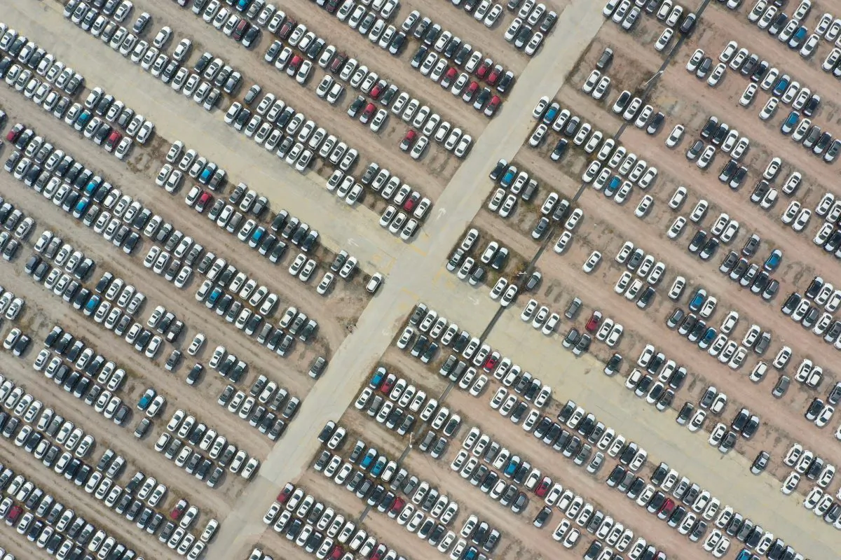 Nissan cars are seen at a storage area in Guangzhou, Guangdong Province, China on Dec. 2, 2018. (Reuters)