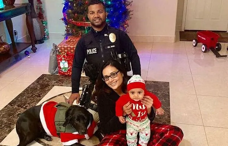 Officer Ronil Singh, of the Newman Police Department, is survived by his wife and child. (Stanislaus Sheriff's Department)