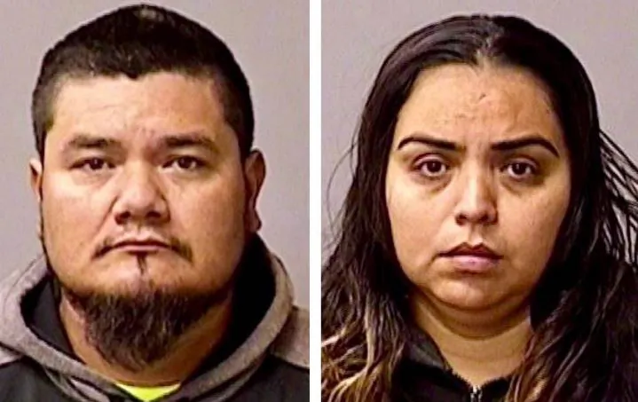 Conrado Virgen Mendoza, 34, and Ana Leyde Cervantes, 30, were arrested on Friday, Dec. 28, 2018, on suspicion of aiding and abetting Gustavo Perez Arriaga, who police say murdered Newman Police Department Cpl. Ronil Singh in Newman, California, on Wednesdsay, Dec. 26, 2018. (Stanislaus County Sheriff's Department)