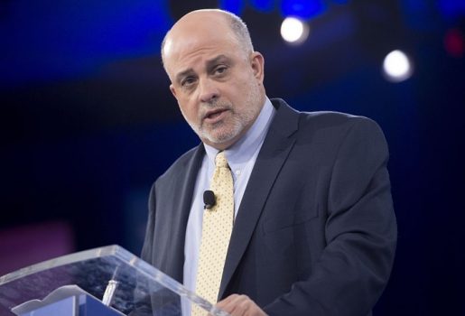 Mark Levin speaks at a conservative meeting.