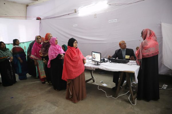 People cast their vote