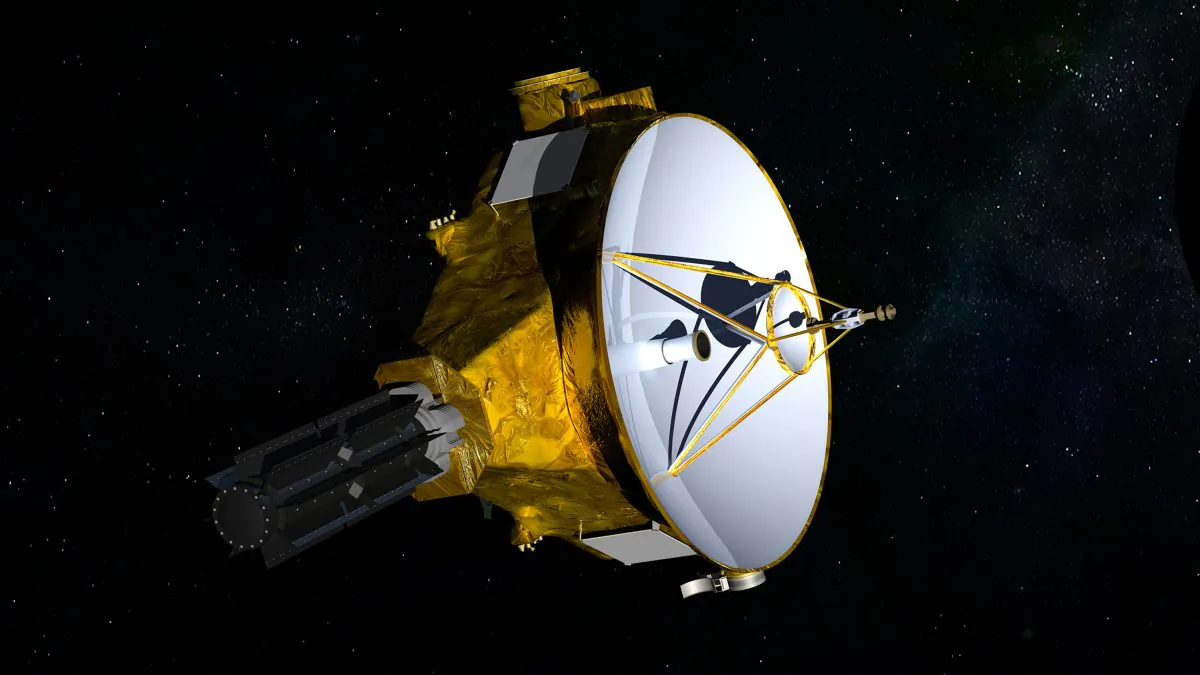 This illustration provided by NASA shows the New Horizons spacecraft. Launched in 2006, it is set to fly past the mysterious object nicknamed Ultima Thule at 12:33 a.m. on Jan. 1, 2019. (NASA/JHUAPL/SwRI via AP)