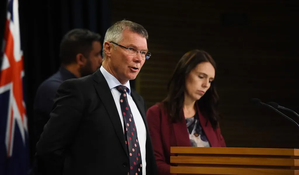 Hon David Parker speaks at a press conference with Prime Minister Jacinda Adern on Aug. 6, 2018 in Wellington, New Zealand.(Mark Tantrum/Getty Images)