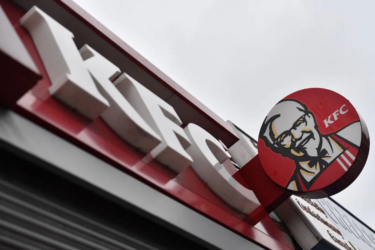 A KFC fast food restaurant sign in London, UK, on Feb. 19, 2020. (Ben Stansall/AFP/Getty Images)        