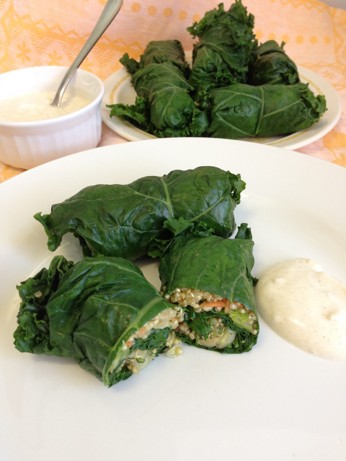 Kale and quinoa dolmades. (Maria Benardis)