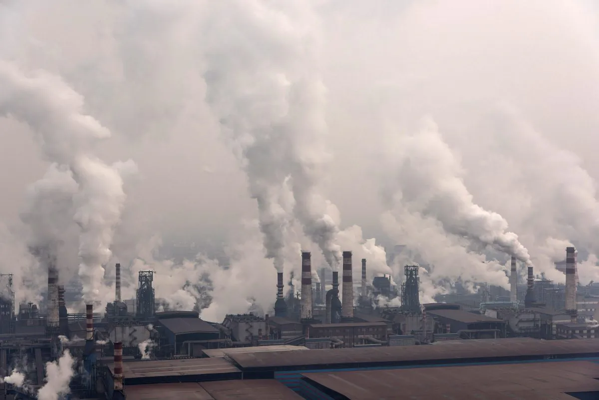 Qian'an steelworks of Shougang Corporationin Tangshan, China, on January 20, 2016. (Xiaolu Chu/Getty Images)
