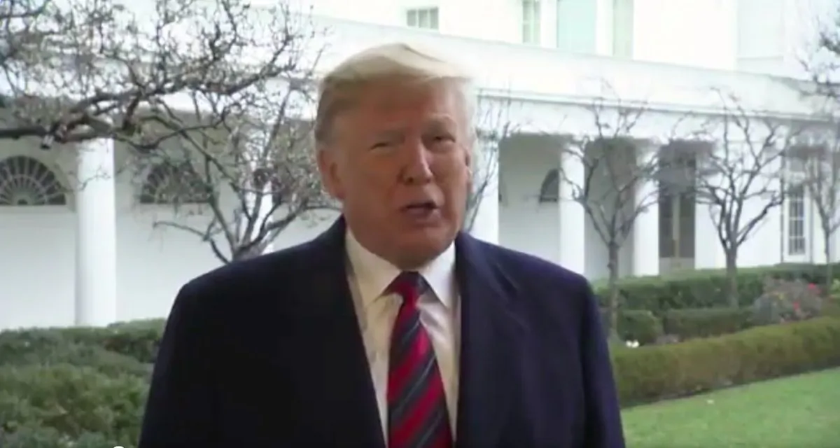 President Donald Trump in a end-of-year video outside the White House posted to his Twitter account New Year's Eve. (Screenshot via Twitter/@realdonaldtrump)