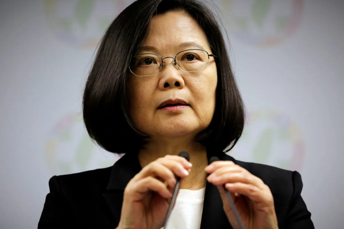 Taiwan President Tsai Ing-wen announces her resignation as chairwoman of the Democratic Progressive Party (DPP) after local elections in Taipei, Taiwan on Nov. 24, 2018. (Ann Wang/Reuters)