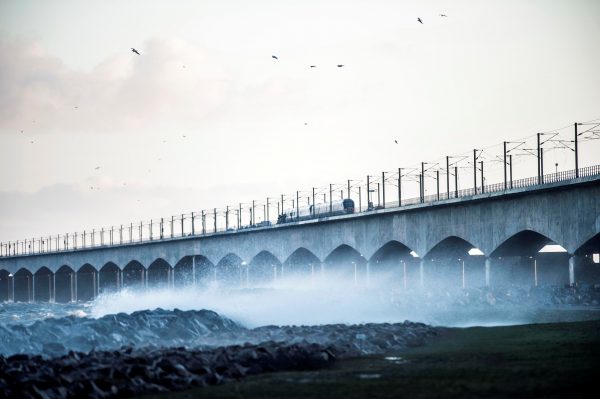 bridge closed in Denmark due to train crash
