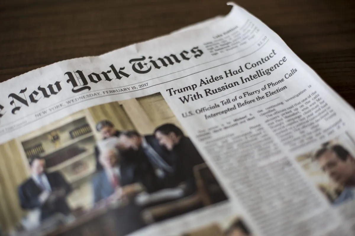 The New York Times newspaper in New York in this file photo. (Samira Bouaou/The Epoch Times)