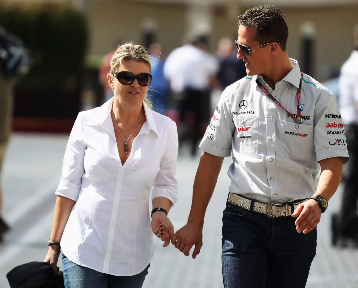 Michael and Corinna Schumacher on Nov. 10, 2011 in Abu Dhabi, United Arab Emirates. (Mark Thompson/Getty Images)