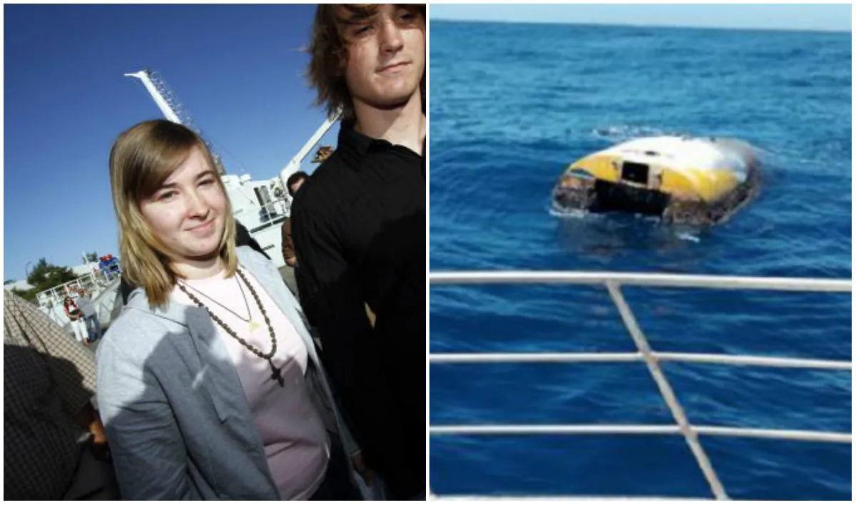 (L): American teenager Abby Sunderland (L) who was rescued by fishermen from her stricken yacht in the Indian Ocean, and her brother Zac (R) leave Saint-Denis de la Reunion's harbour following Abby's arrival on the French island of Reunion on June 26, 2010. (Richard Bouhet/AFP/Getty Images) (R): "Wild Eyes" sailing boat abandoned almost a decade ago found near the Kangaroo Islands (South Australia Police)