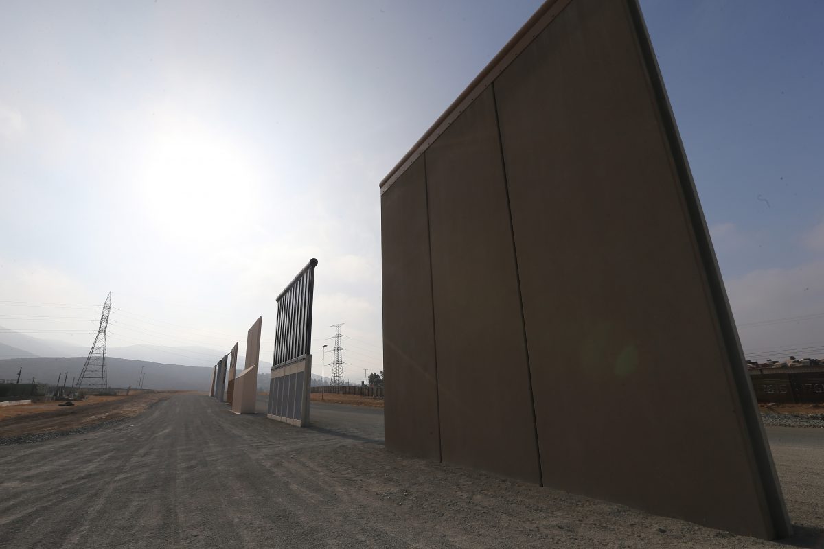 border wall prototypes are shown