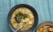 Brothy Beans With Roasted Garlic and Parmesan Rind