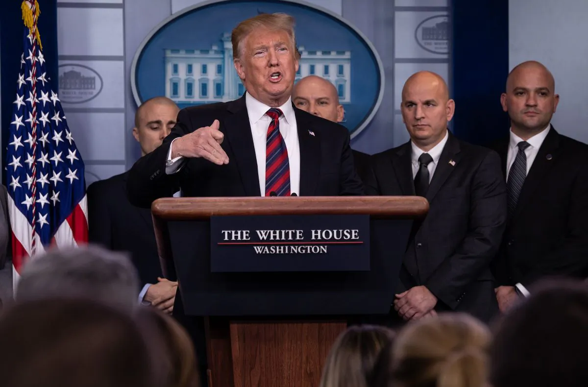 President Donald Trump addresses the press in the White House briefing room in Washington on Jan. 3, 2019. (NICHOLAS KAMM/AFP/Getty Images)
