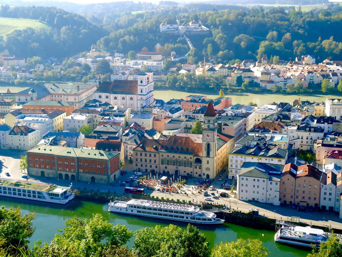 Passau, situated at the confluence of the rivers Danube, Inn, and Ilz. (Susan James)