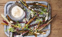 Roasted Swiss Chard Stems With a Creamy Sesame Dressing