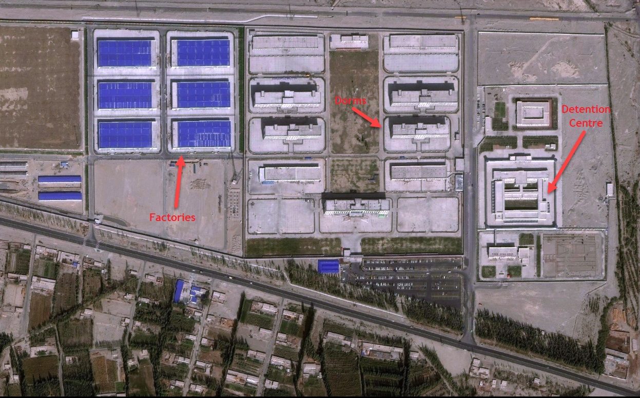 Satellite image of detention facility in Xinjiang