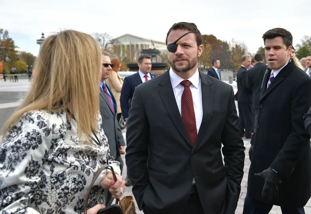 Republican House member-elect Dan Crenshaw is seen after posing for the 116th Congress members-elect group photo on the East Front Plaza of the US Capitol in Washington on Nov. 14, 2018. (Mandel Ngan/AFP/Getty Images)