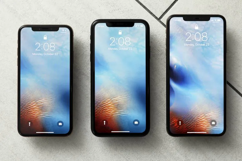 File photo shows the iPhone XS, from left, iPhone XR, and the iPhone XS Max in New York on Oct. 22, 2018.  (AP Photo/Richard Drew, File)

