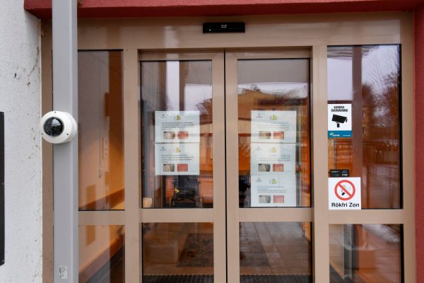 door of hospital in Sweden