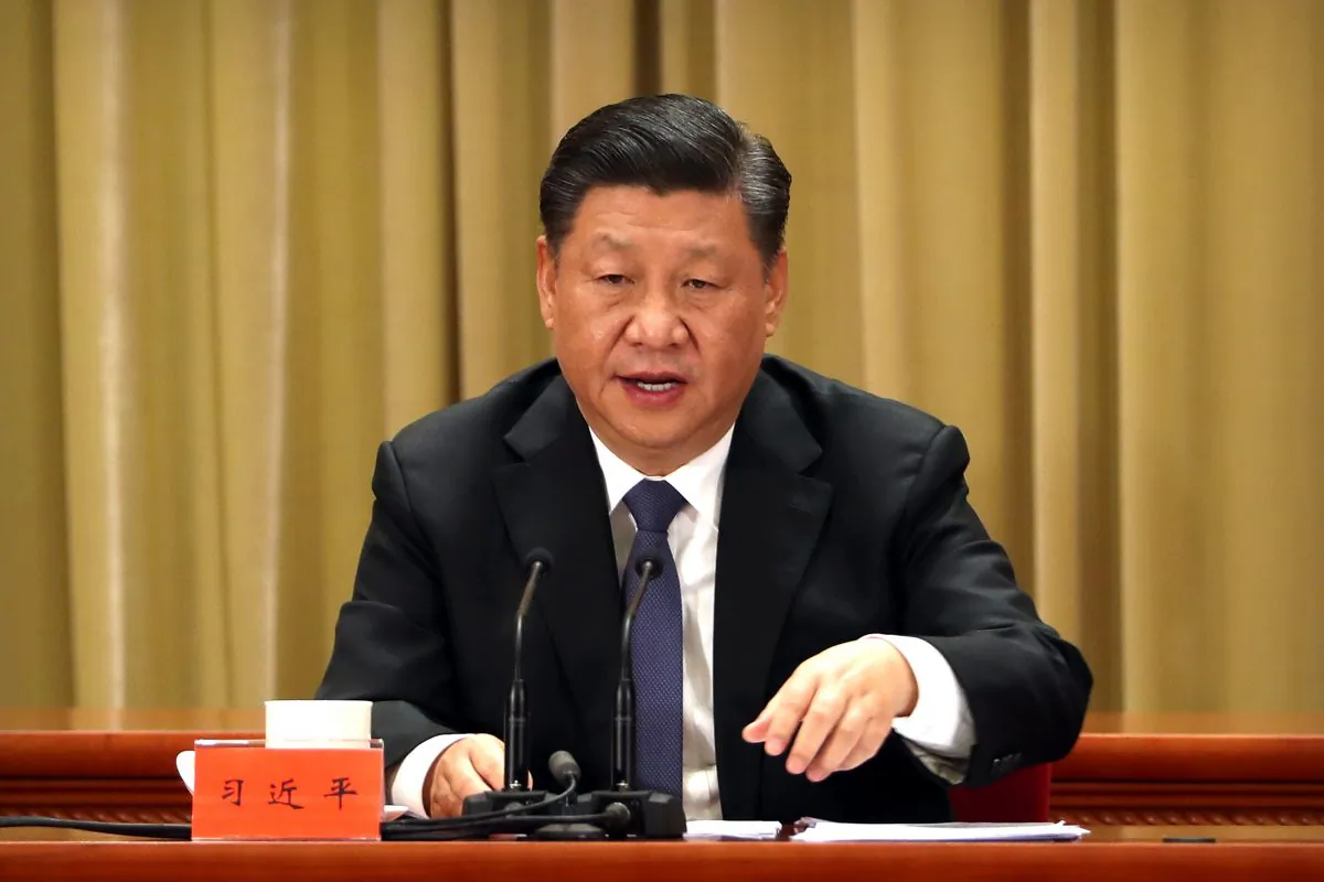 Chinese Leader Xi Jinping speaks during an event to commemorate the 40th anniversary of the "Message to Compatriots in Taiwan" at the Great Hall of the People in Beijing, China, on Jan. 2, 2019. (Reuters/Mark Schiefelbein/Pool)