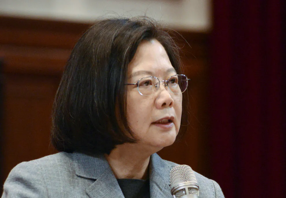 Taiwan's President Tsai Ing-wen speaks during the news conference in Taipei, Taiwan, on Jan. 5, 2019. (Reuters/Fabian Hamacher)