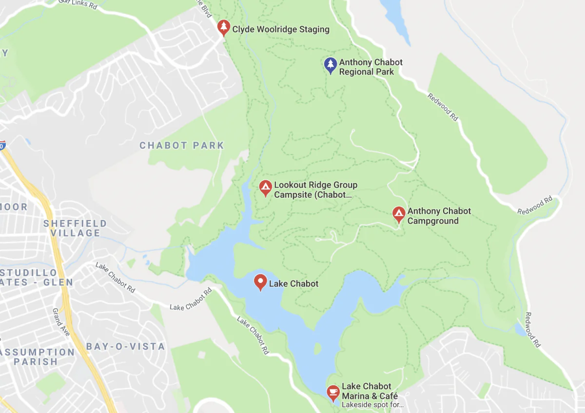Anthony Chabot Regional Park. (Screenshot/Google Maps)
