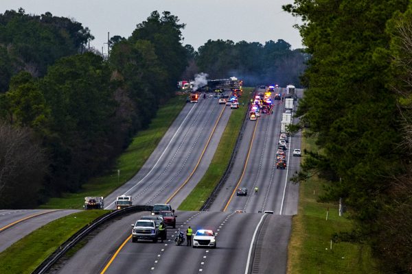 site of crash on Florida highway