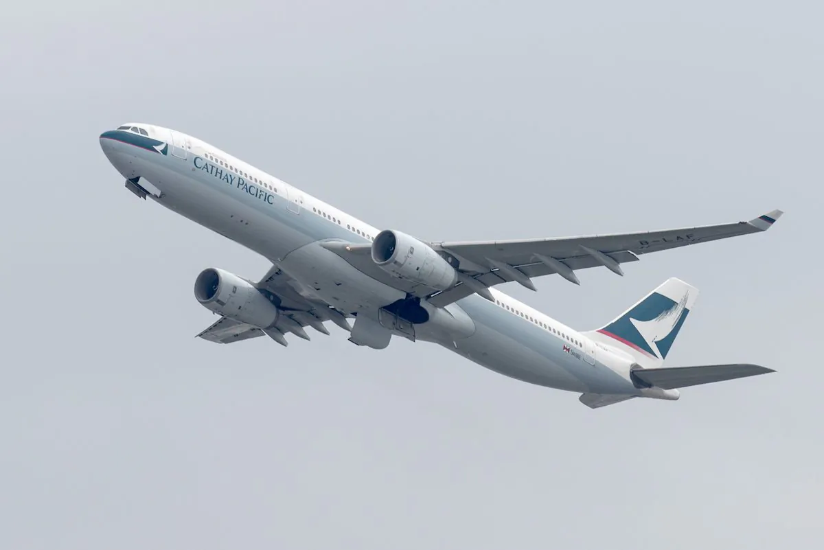 A Cathay Pacific passenger aircraft takes off from the international airport in Hong Kong, March 15, 2017. (Anthony Wallace/AFP/Getty Images)