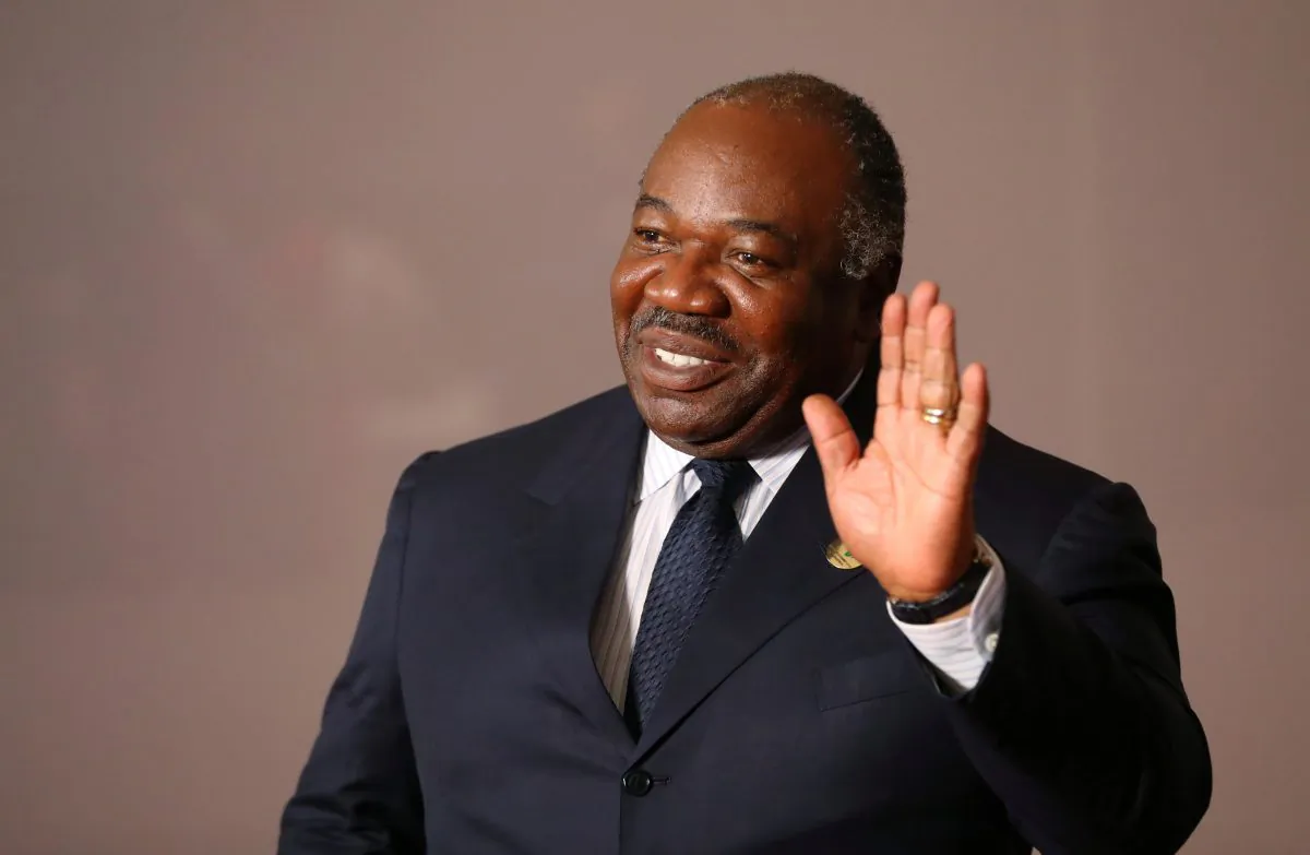 Gabonese President Ali Bongo Ondimba arrives for a group picture at the BRICS summit meeting in Johannesburg, South Africa, on July 27, 2018. (Mike Hutchings/Reuters)