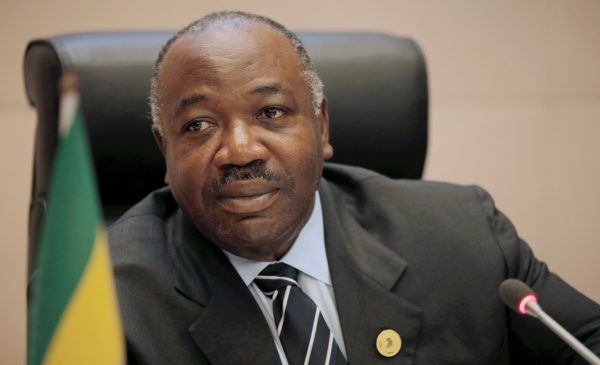 Gabon's President Ali Bongo Ondimba addresses a meeting on climate change at the 30th Ordinary Session of the Assembly of the Heads of State and the Government of the African Union in Addis Ababa