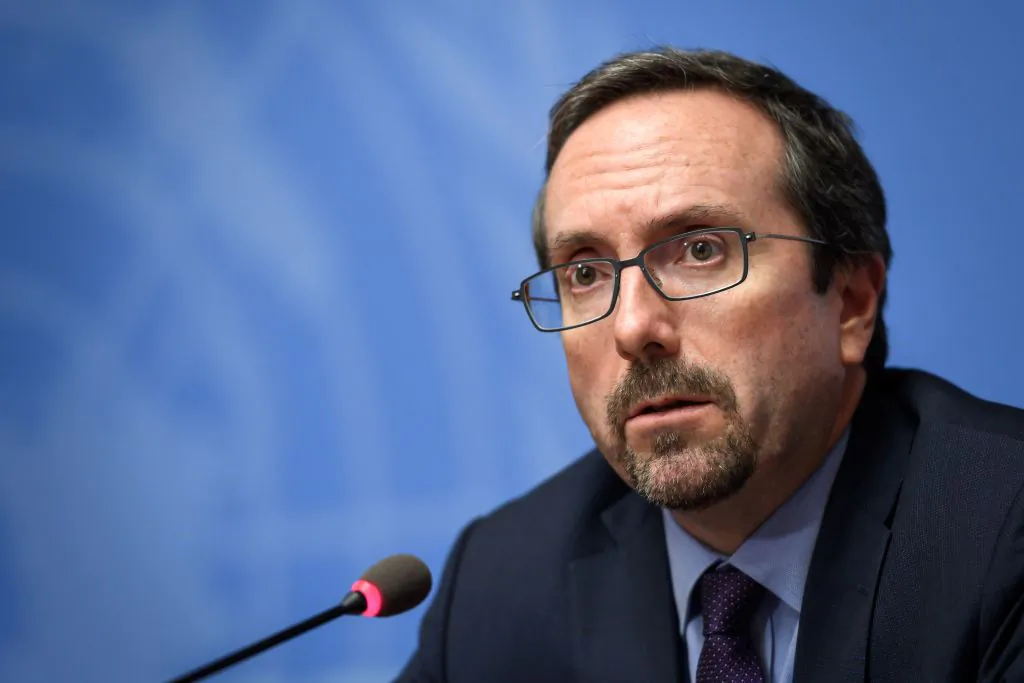 US Ambassador to Afghanistan John Bass attends a press conference during the UN Conference on Afghanistan in Geneva, on Nov. 27, 2018. (Fabrice Coffrini/AFP/Getty Images)