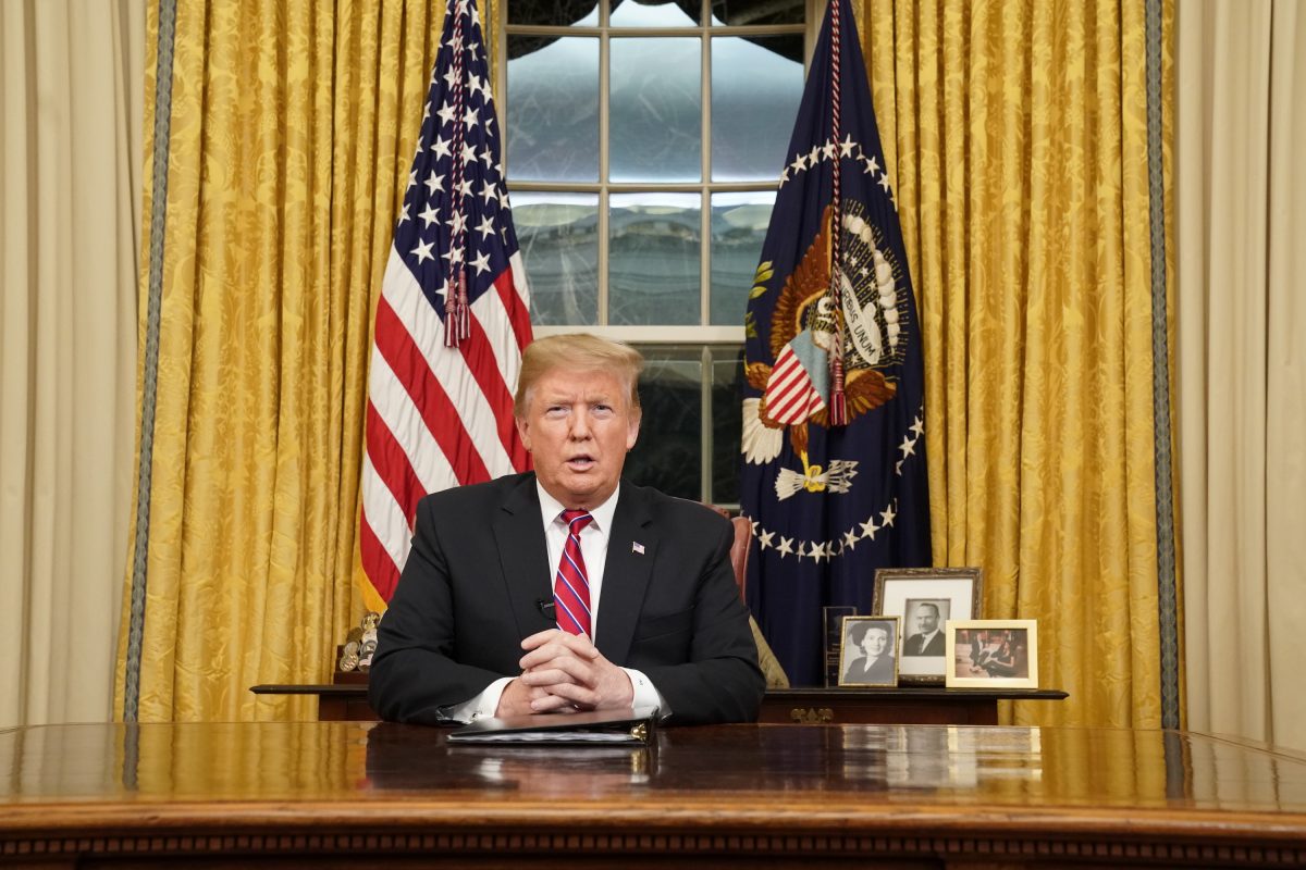 Donald Trump makes Oval Office speech