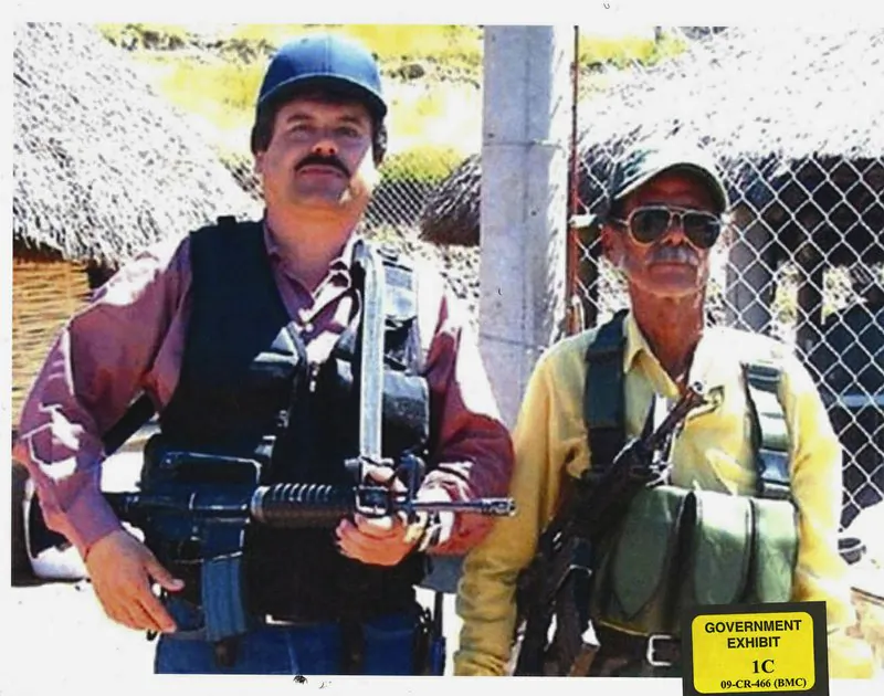 Joaquin "El Chapo" Guzman, left, poses with an unidentified man. (United States Attorney's Office for the Eastern District of New York)