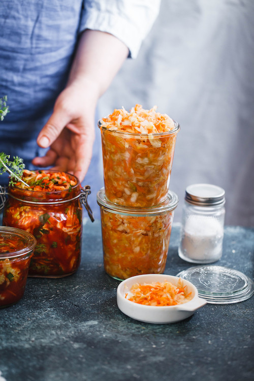 Fermented preserved vegetarian food concept