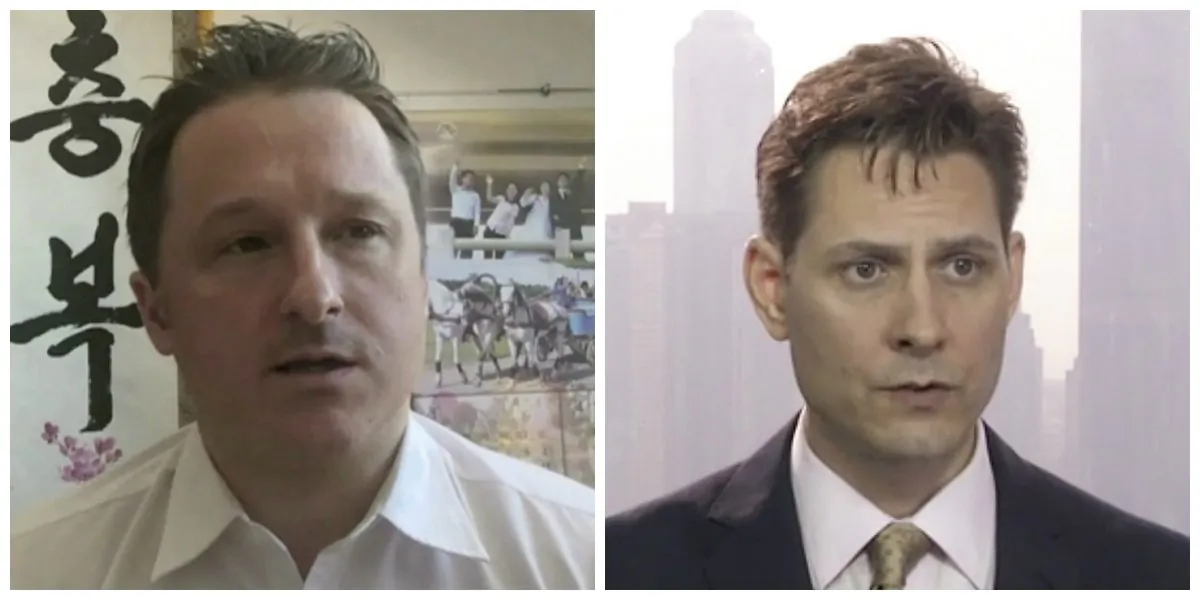 Canadians Michael Spavor (L) and Michael Kovrig are currently being detained in China. (AP Photo)