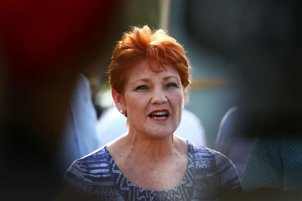 One Nation Senator Pauline Hanson in Buderim in Sunshine Coast, Australia, Sept. 21, 2017. (Lisa Maree Williams/Getty Images)